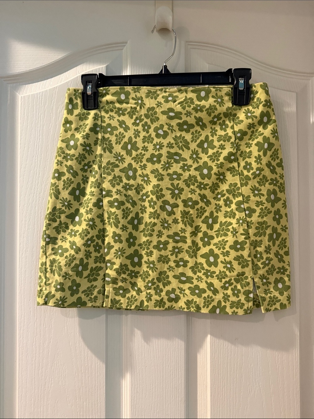 love on a hanger Yellow and Green Floral Mini Skirt